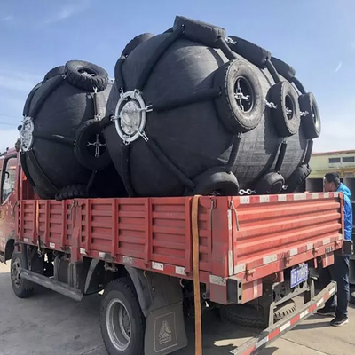 3.3*6.5M Pneumatic Rubber Fender ISO 17357-1: 2014 Katup Pengaman Bersertifikat Untuk STS