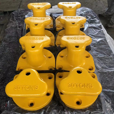Tugas Berat Mooring Cast Iron Bollard 100 Ton Untuk Berthing Kapal Dok Kapal